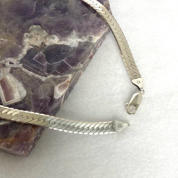 Sterling Silver 925 Italy 6.5MM Wide 16" Italian Herringbone Chain 23g - Picture 7 of 16